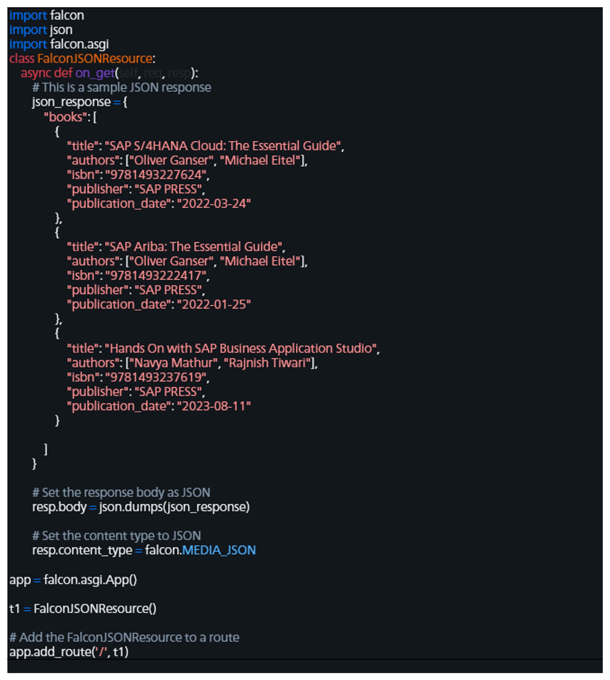 An Example of Python Development with SAP Business Application Studio