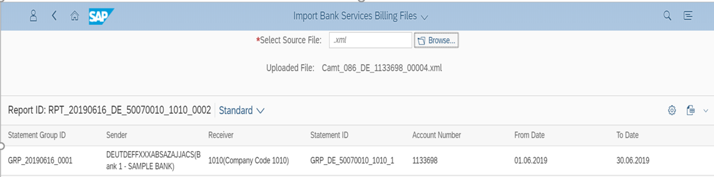 Import Bank Services Billing Files