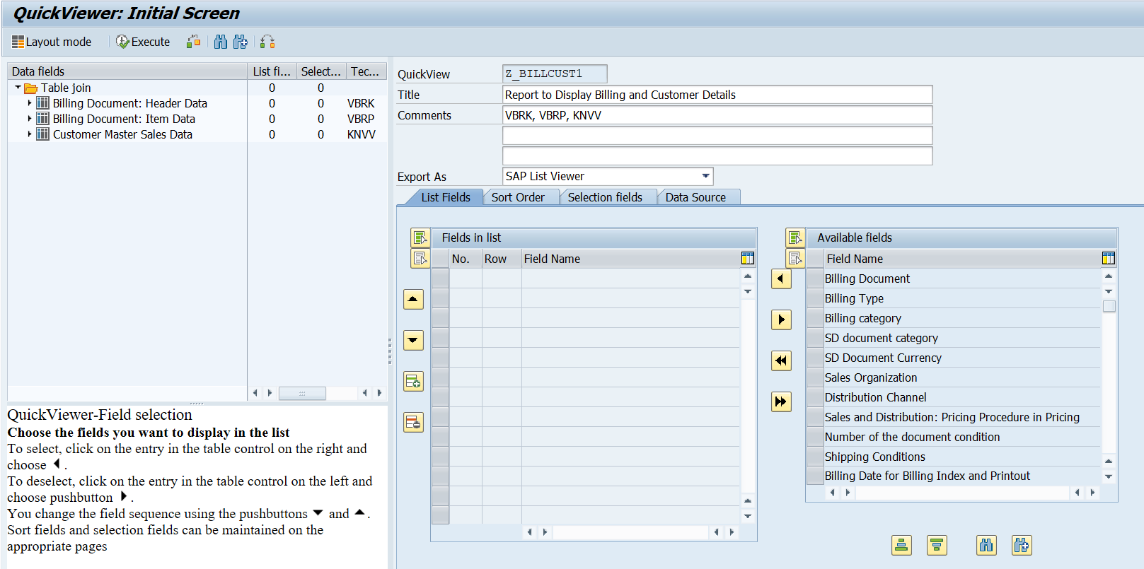 sap query report assignment