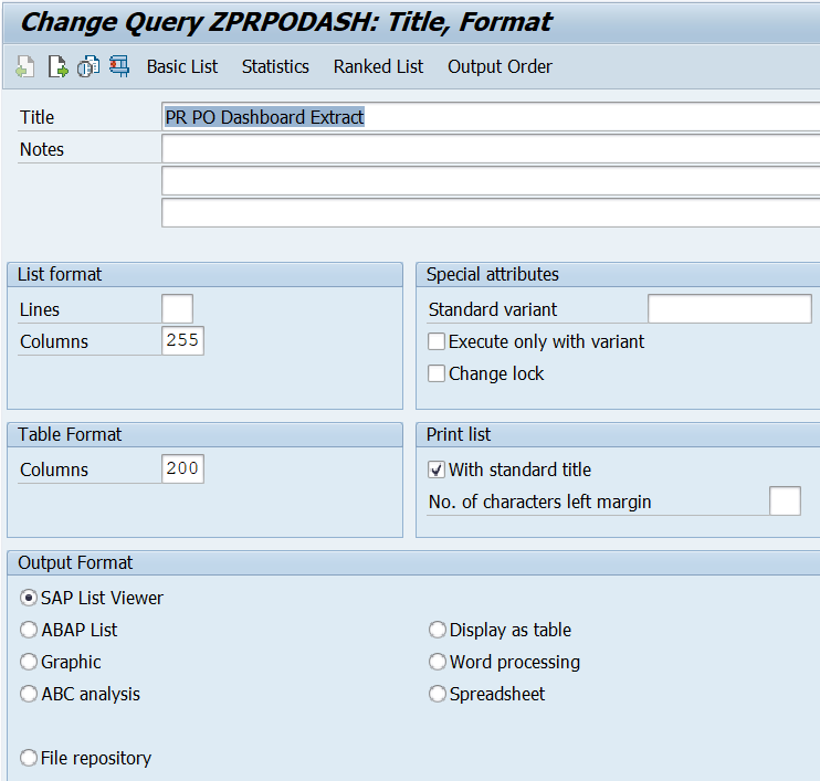 sap query report assignment