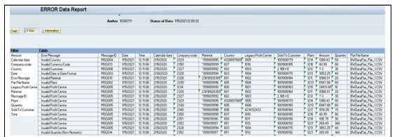 BEx Report with Erroneous Business Transaction data & Error messages