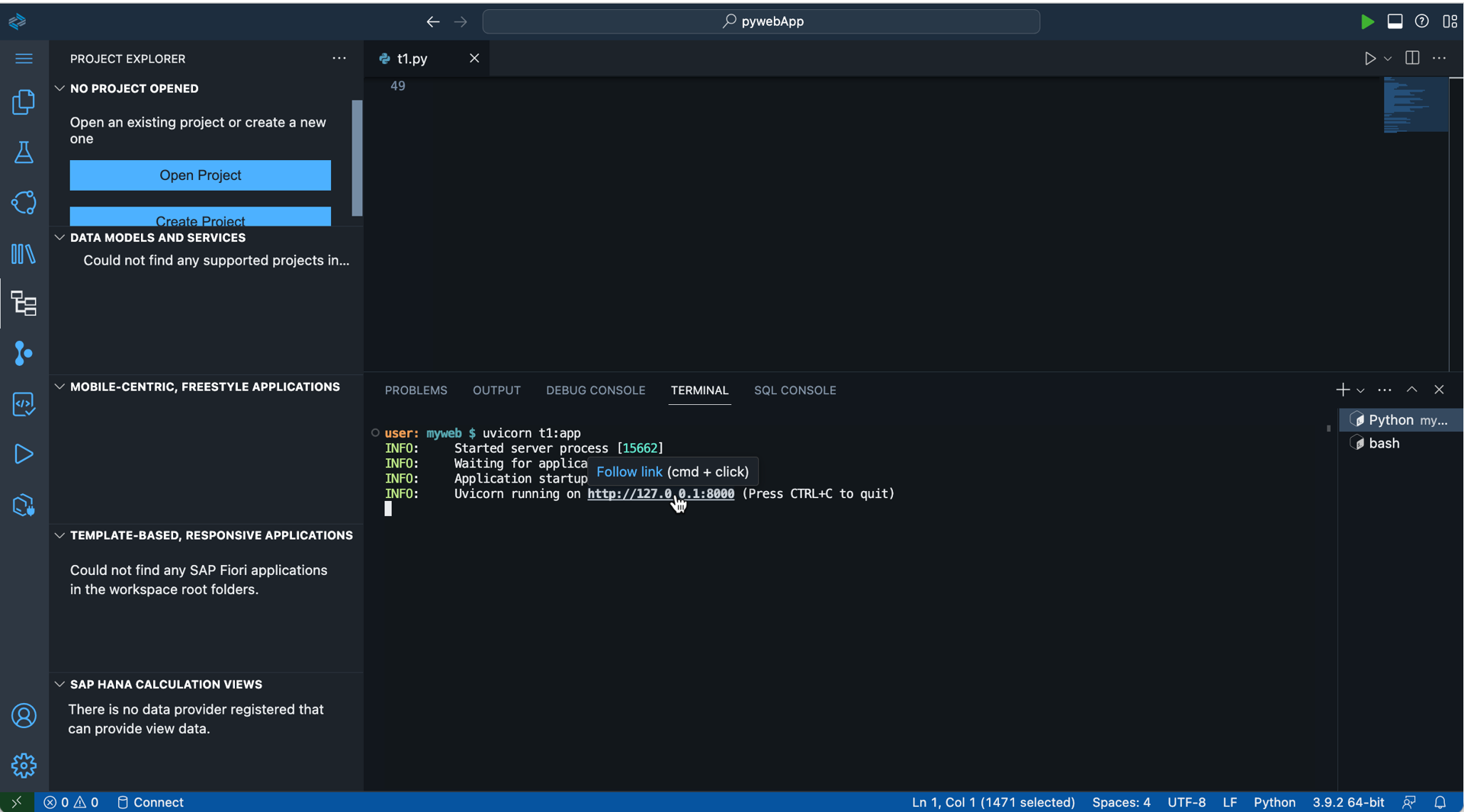 An Example of Python Development with SAP Business Application Studio
