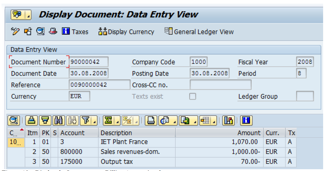 Display the Intercompany Billing Accounting document