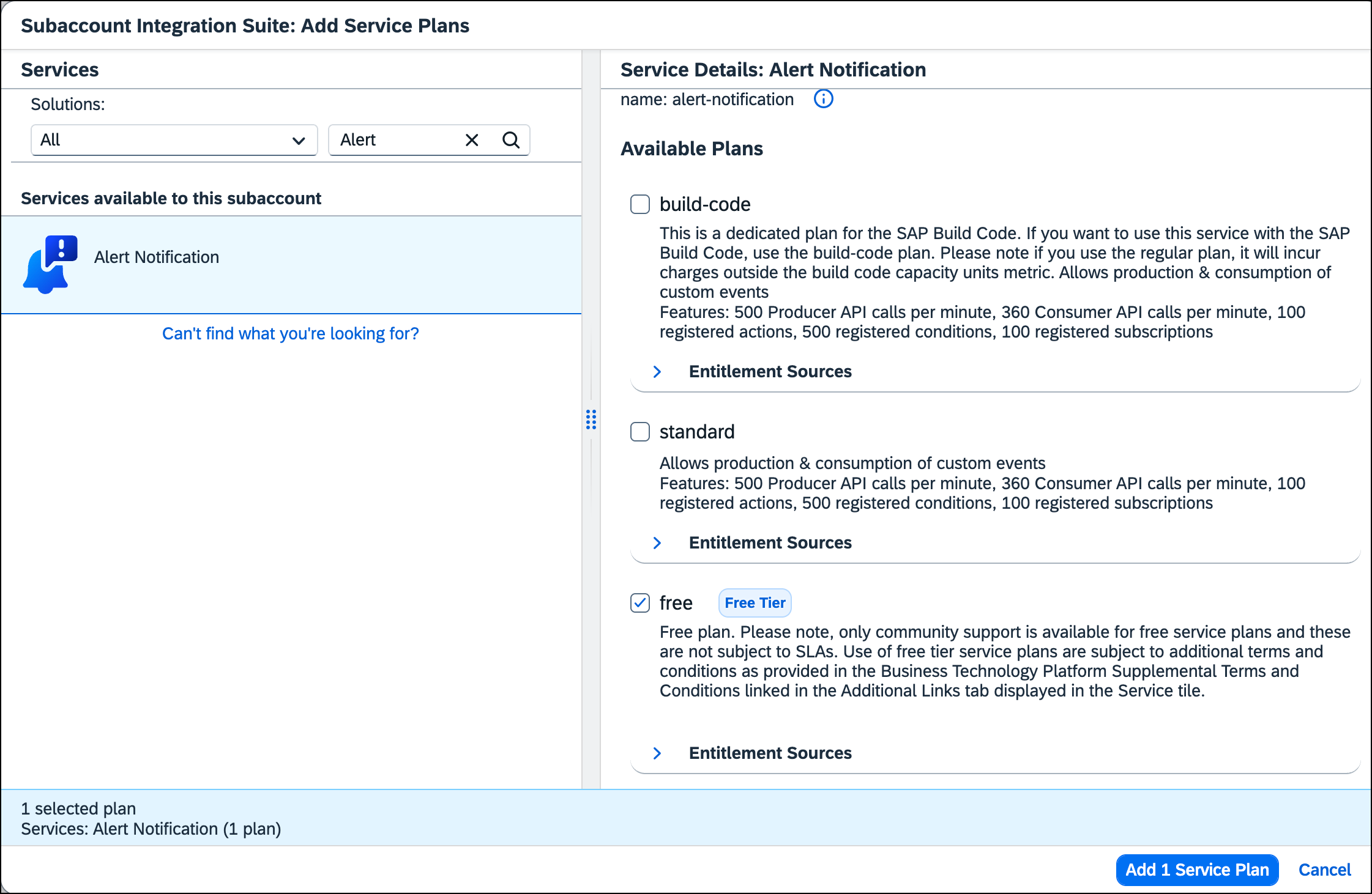 Adding Service Plan