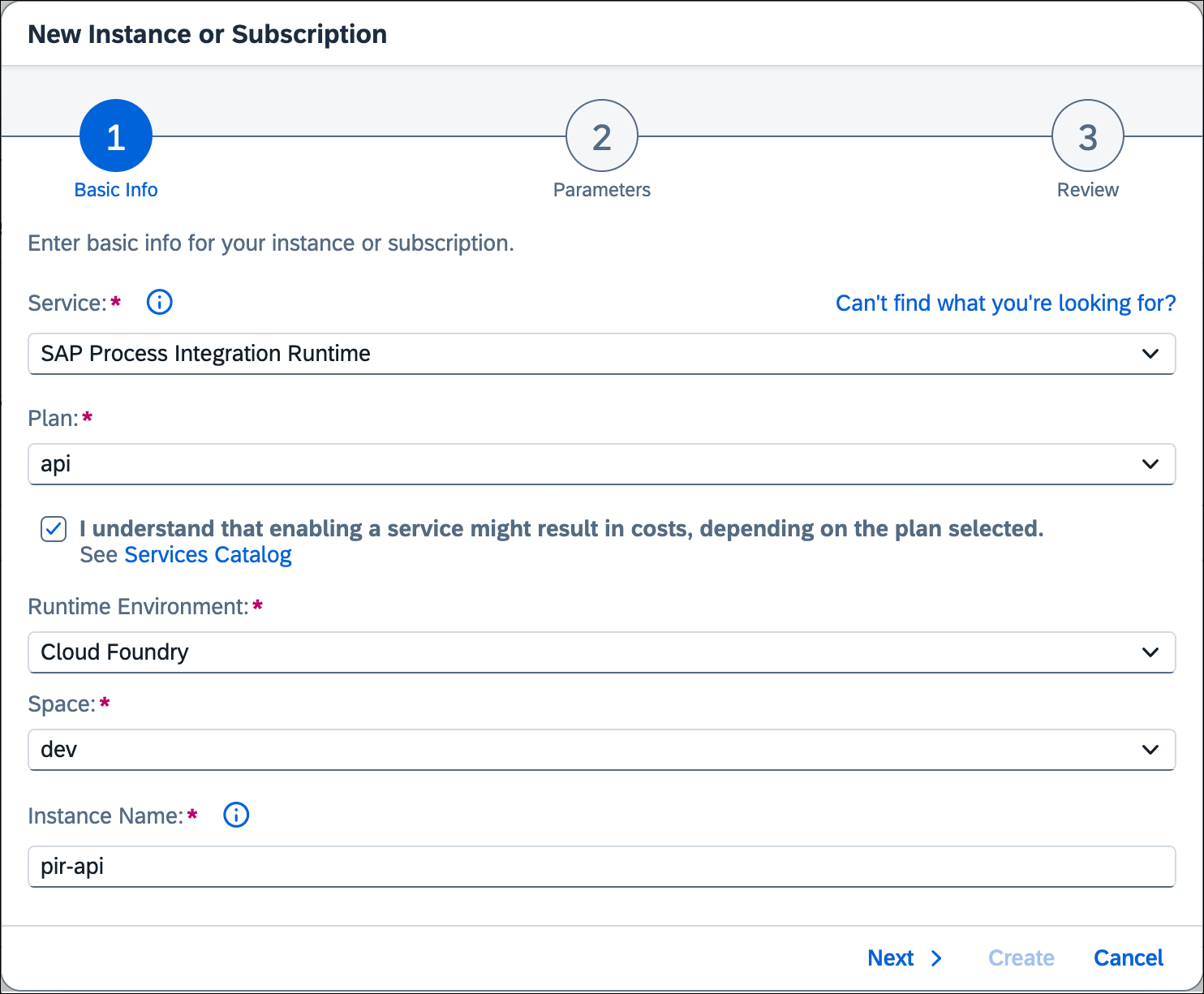 Creating SAP Process Integration Runtime API
