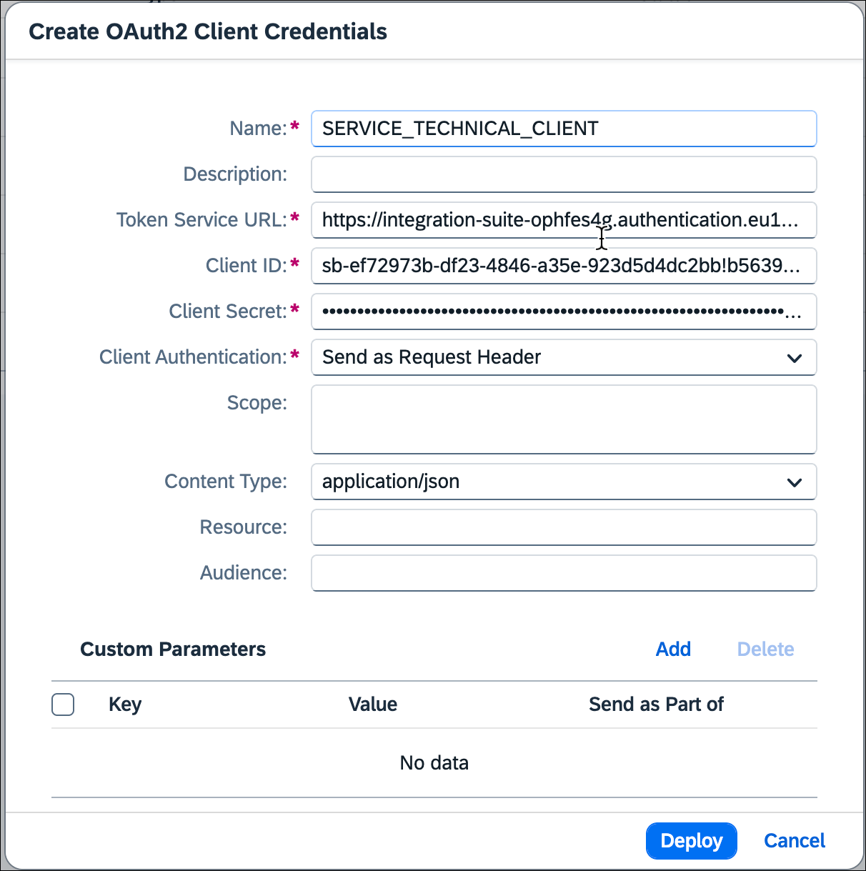 Creating Client Credentials for SAP Alert Notification Service