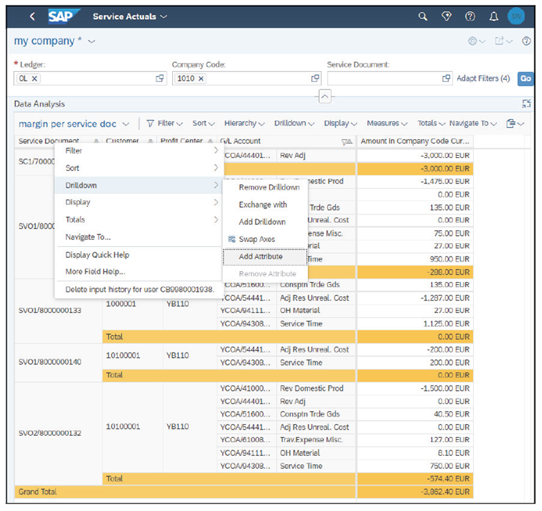 Selecting Additional Service Order Attributes