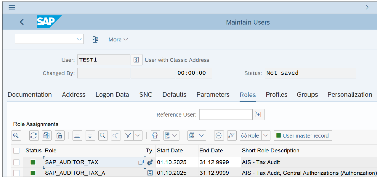 User Creation and Role Assignment