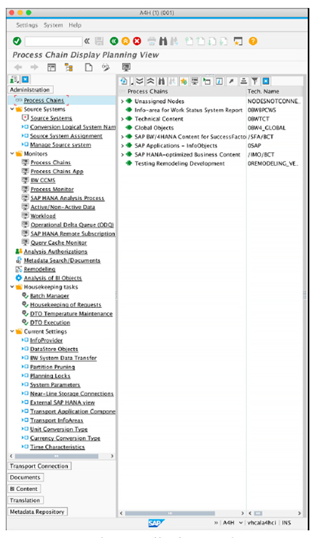 Banco de trabajo de almacenamiento de datos en SAP BW/4HANA 2.0