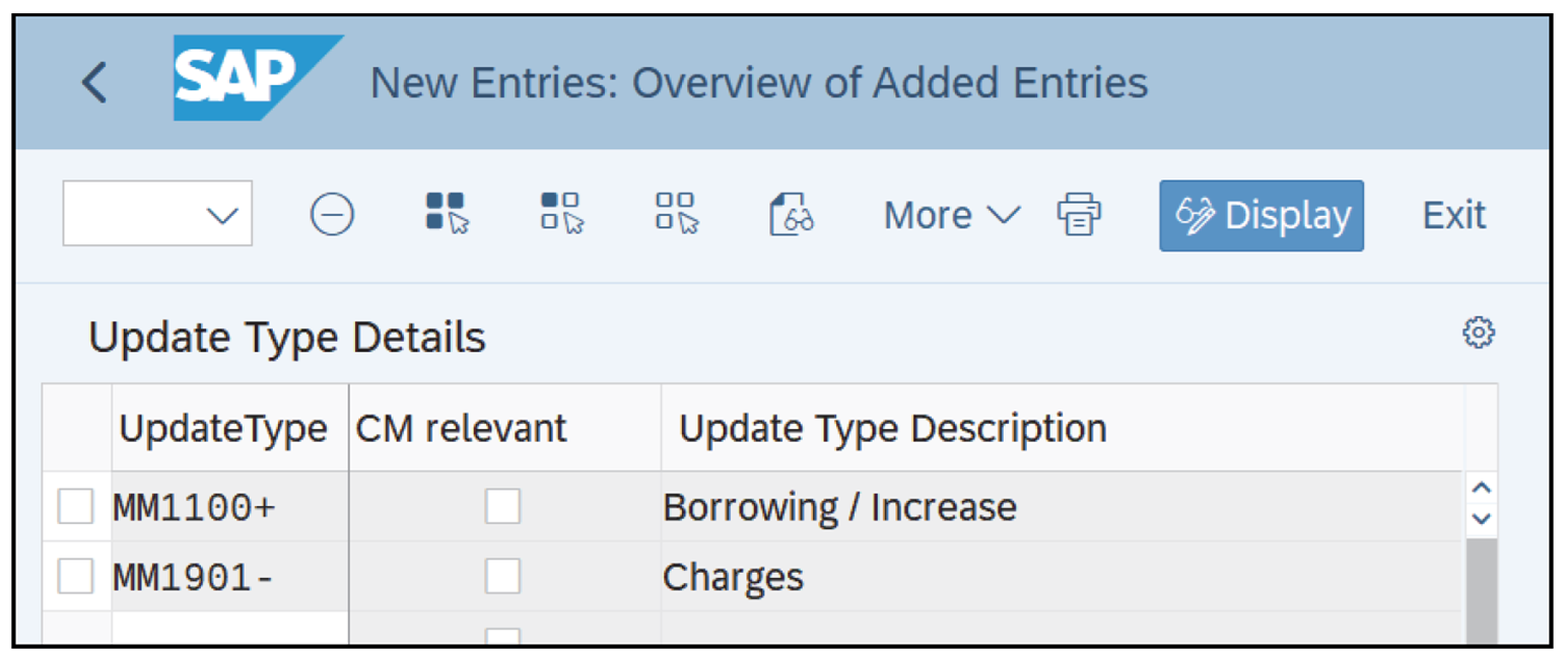 Specifying Update Types