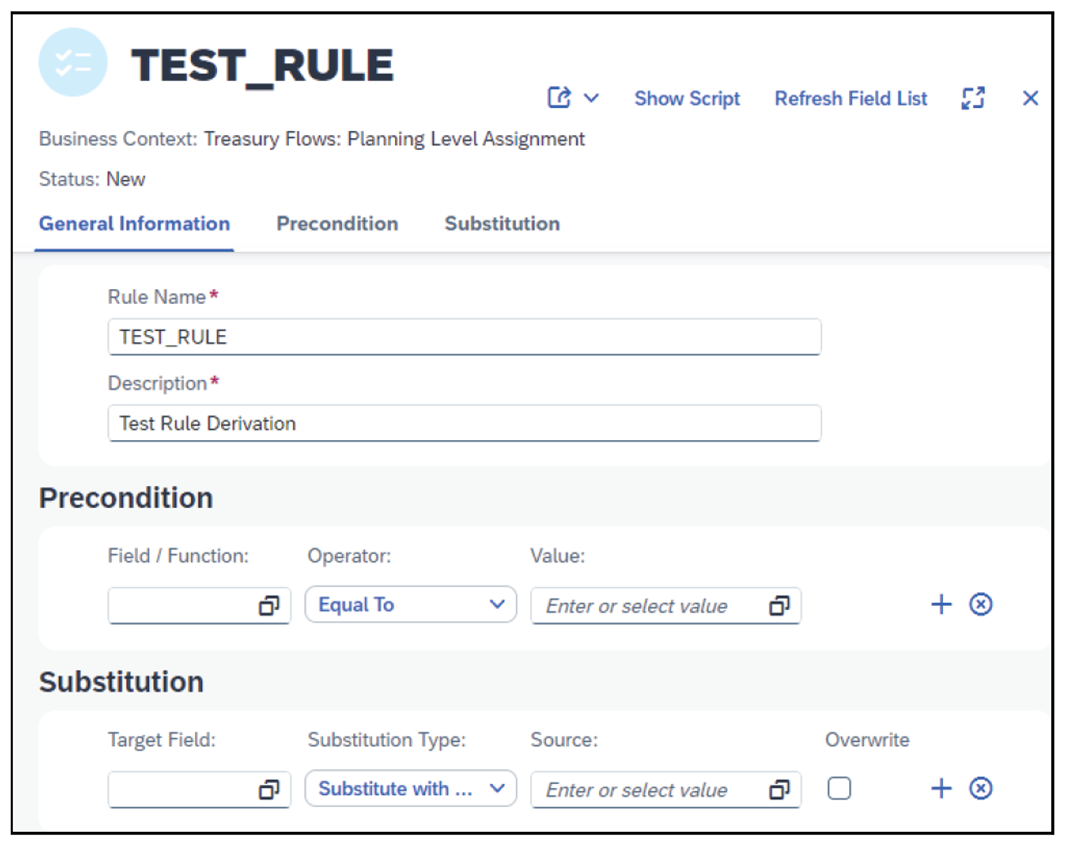 Setting Up Rules in Substitution Rules for Planning Levels – Treasury Flows App