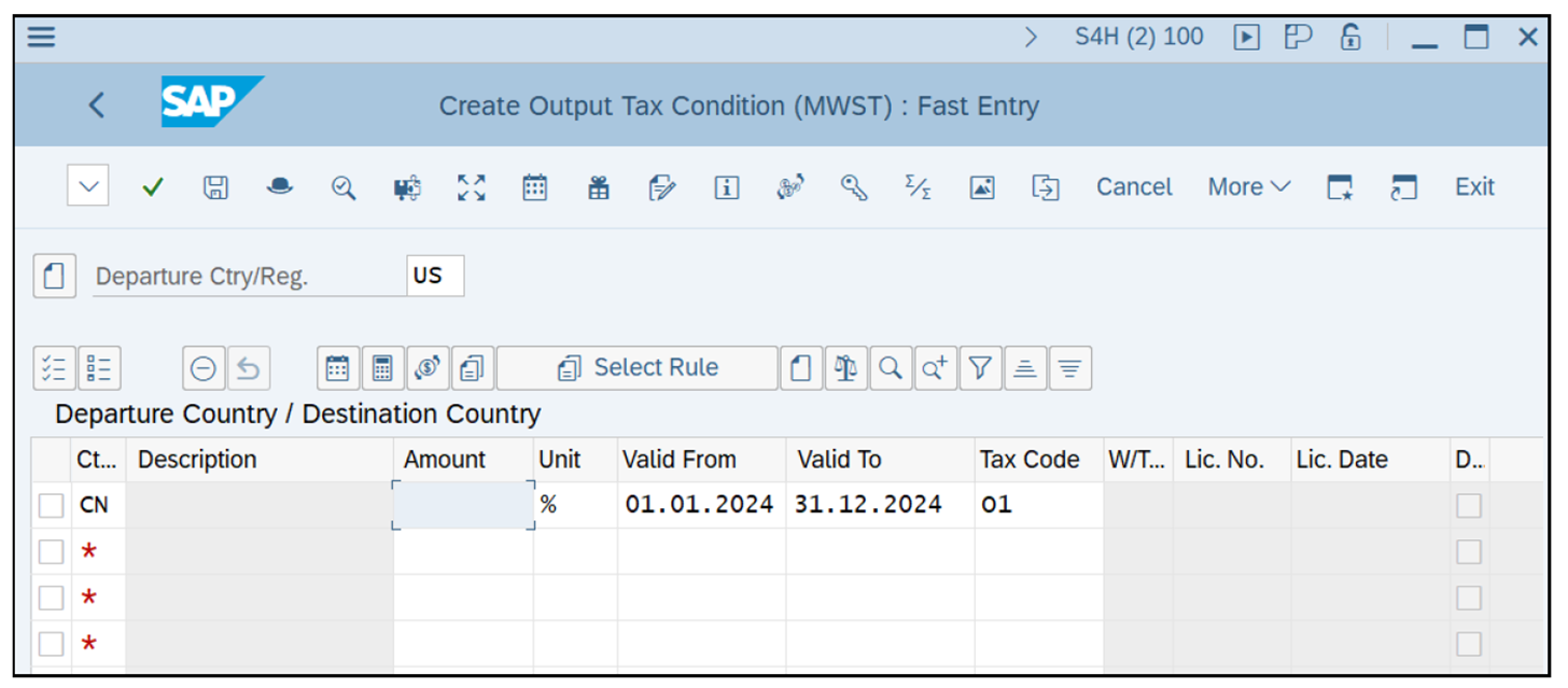 Tax Condition Record