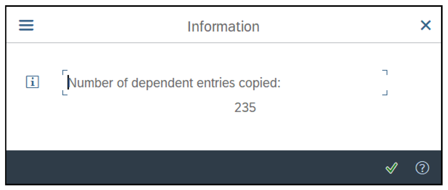 Copied Dependent Entries