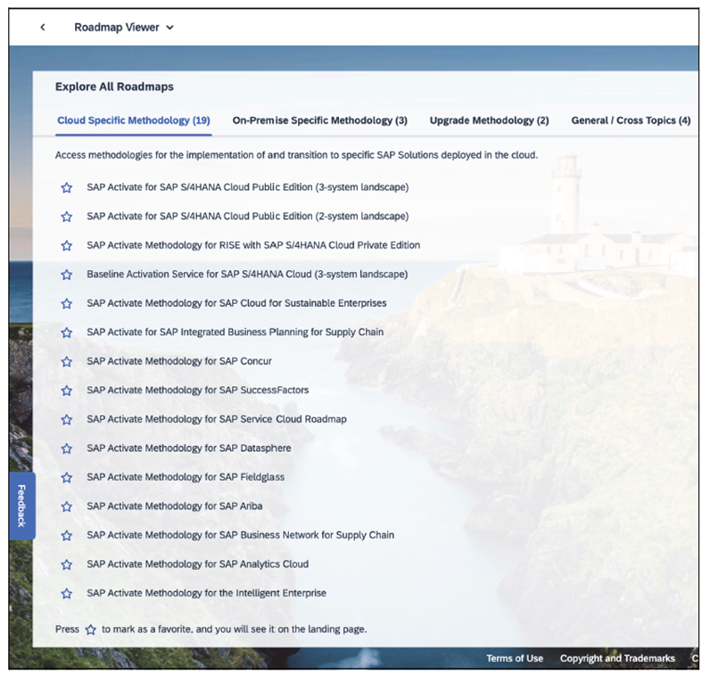 Navigation in the Roadmap Viewer: Explore All Roadmaps