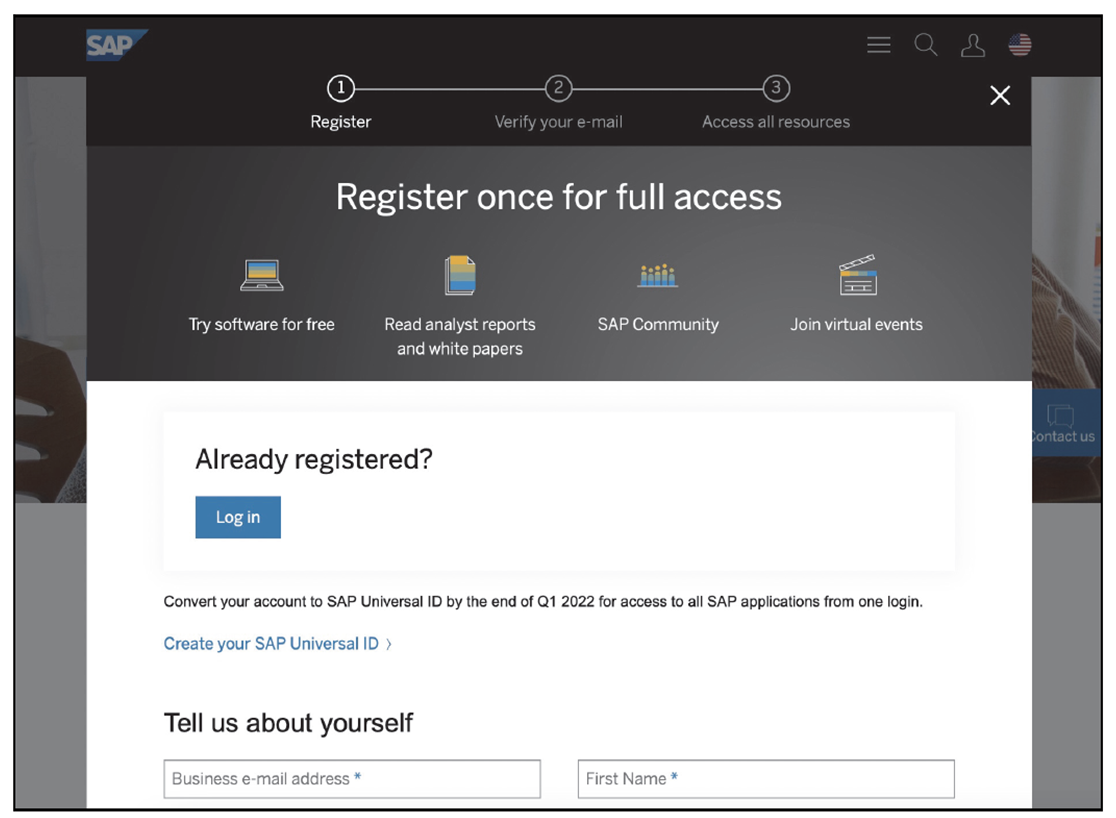 Signing Up for SAP Community