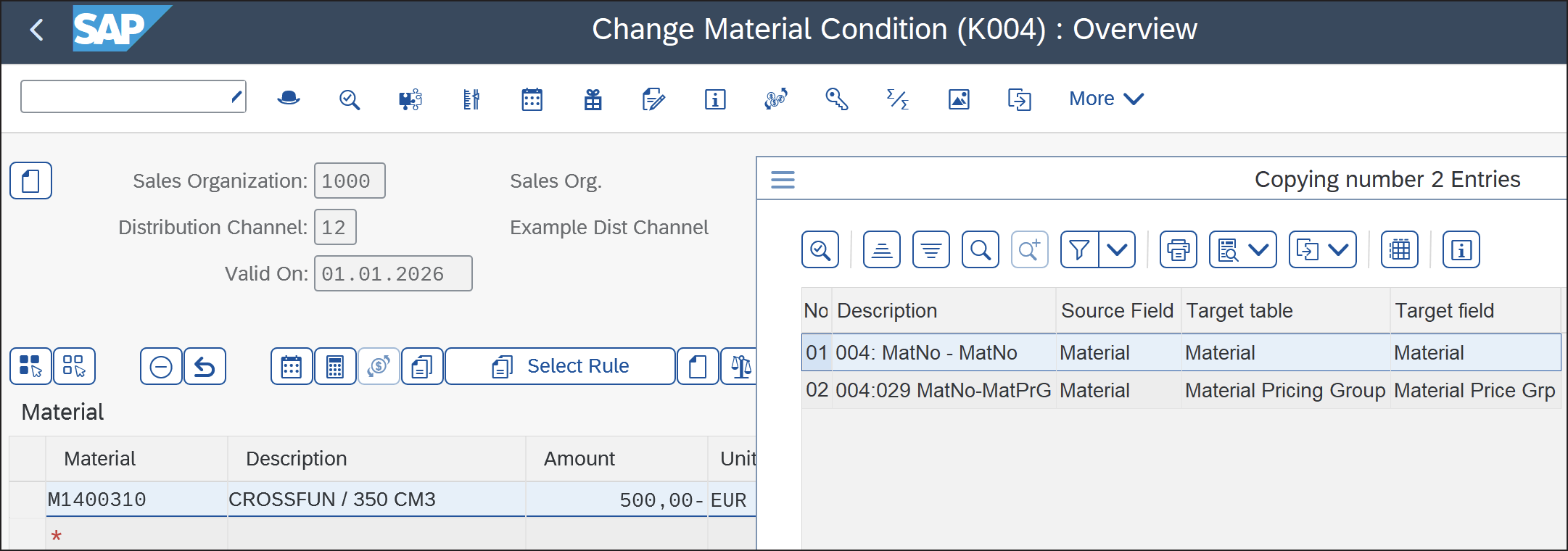 Selecting the Copying Rule (Optional)