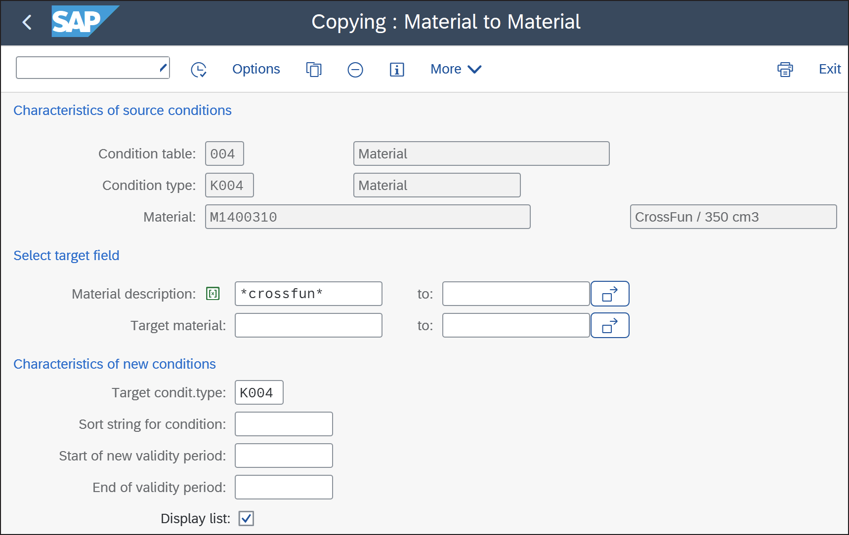 Selection Screen for Copying (Rule 1)