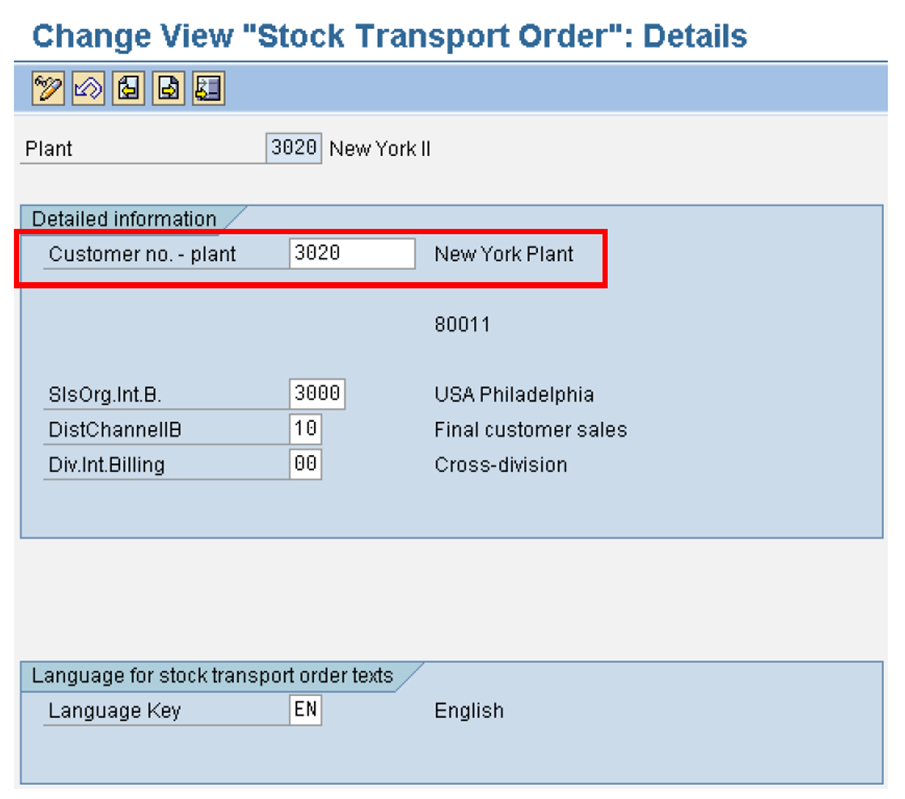 Assignment of the goods recipient to the receiving plant