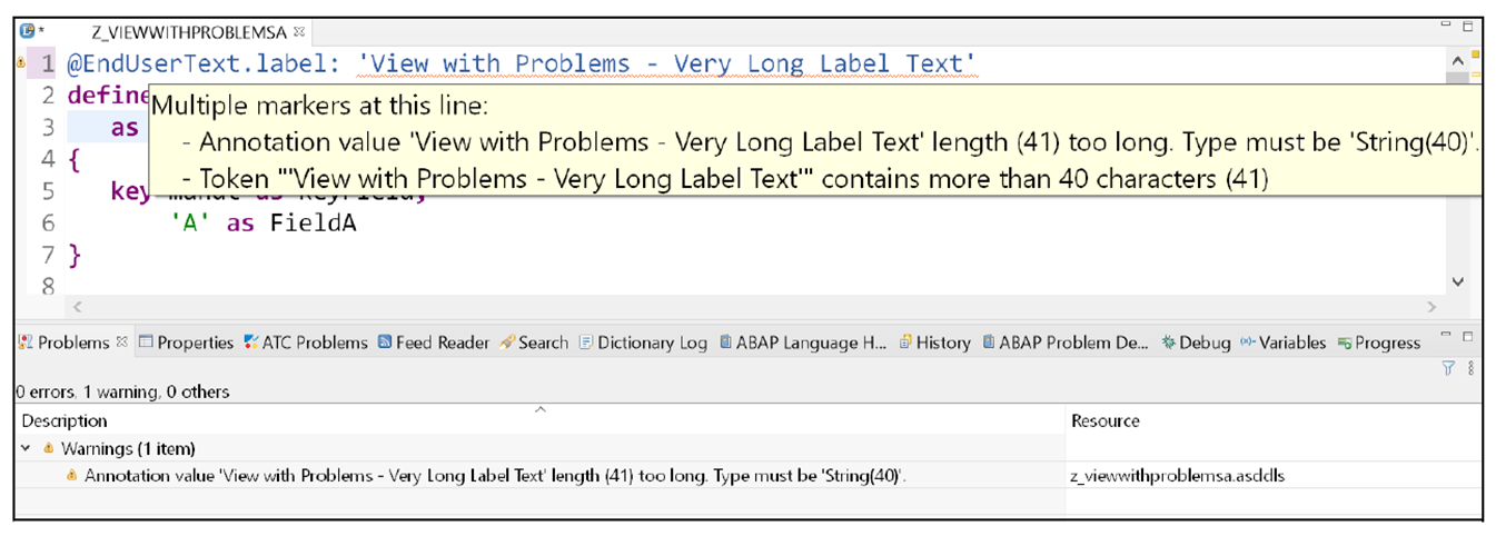 Syntax Warning for Long Label Text