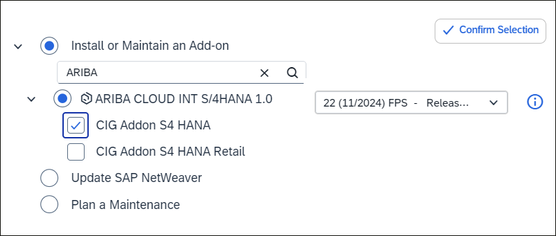 Selection of Additional Add-Ons in the Maintenance Planner
