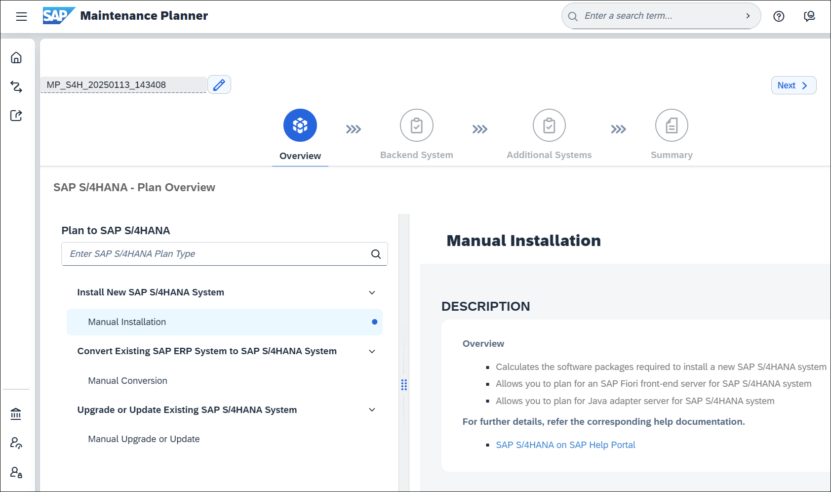 Maintenance Planner: Planning a New SAP S/4HANA System or Converting an Existing System