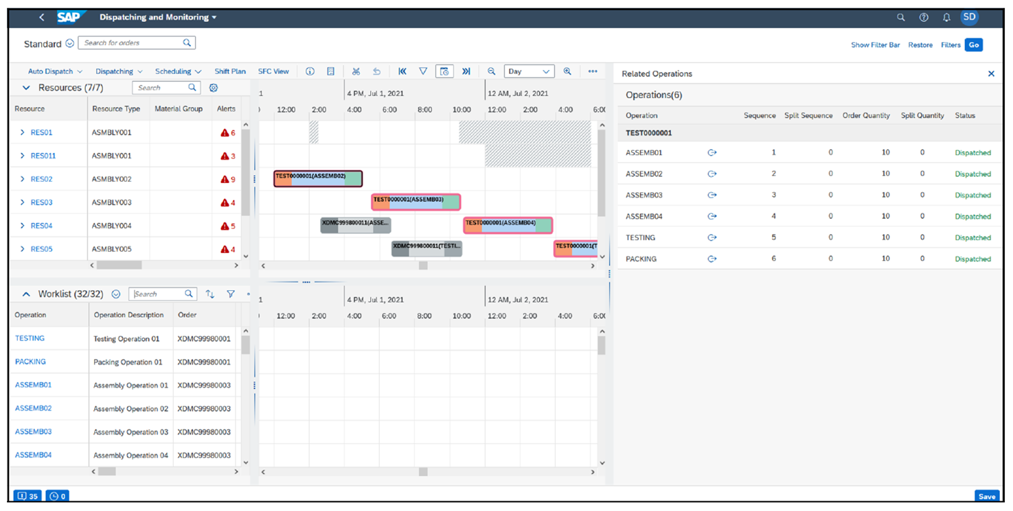 SAP Digital Manufacturing: Scheduling and Dispatching