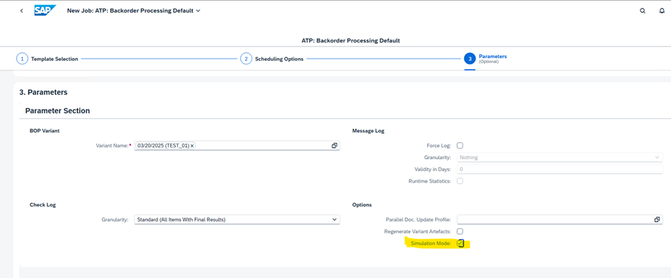 Scheduling Simulation run for BOP Variant in Background