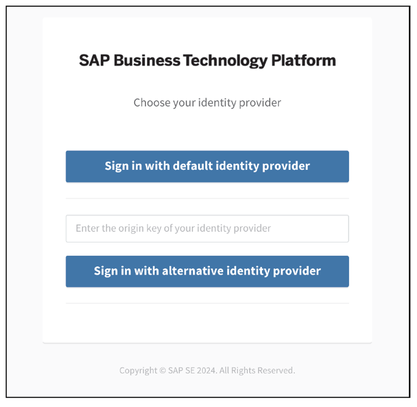 Selecting an Identity Provider