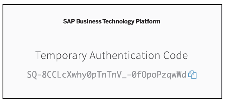 Temporary Authentication Code