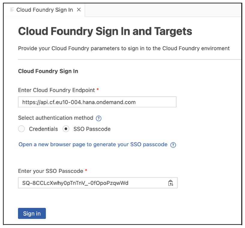 Entering the SSO Passcode