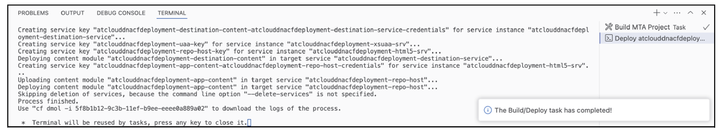 Deployment Competed Information