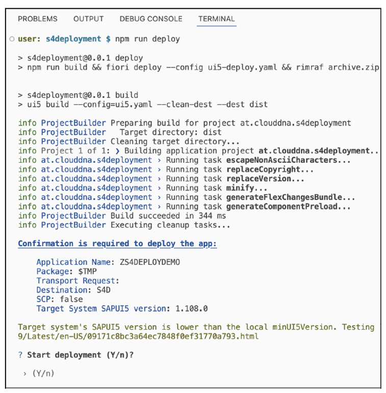 Confirming the Deployment Start