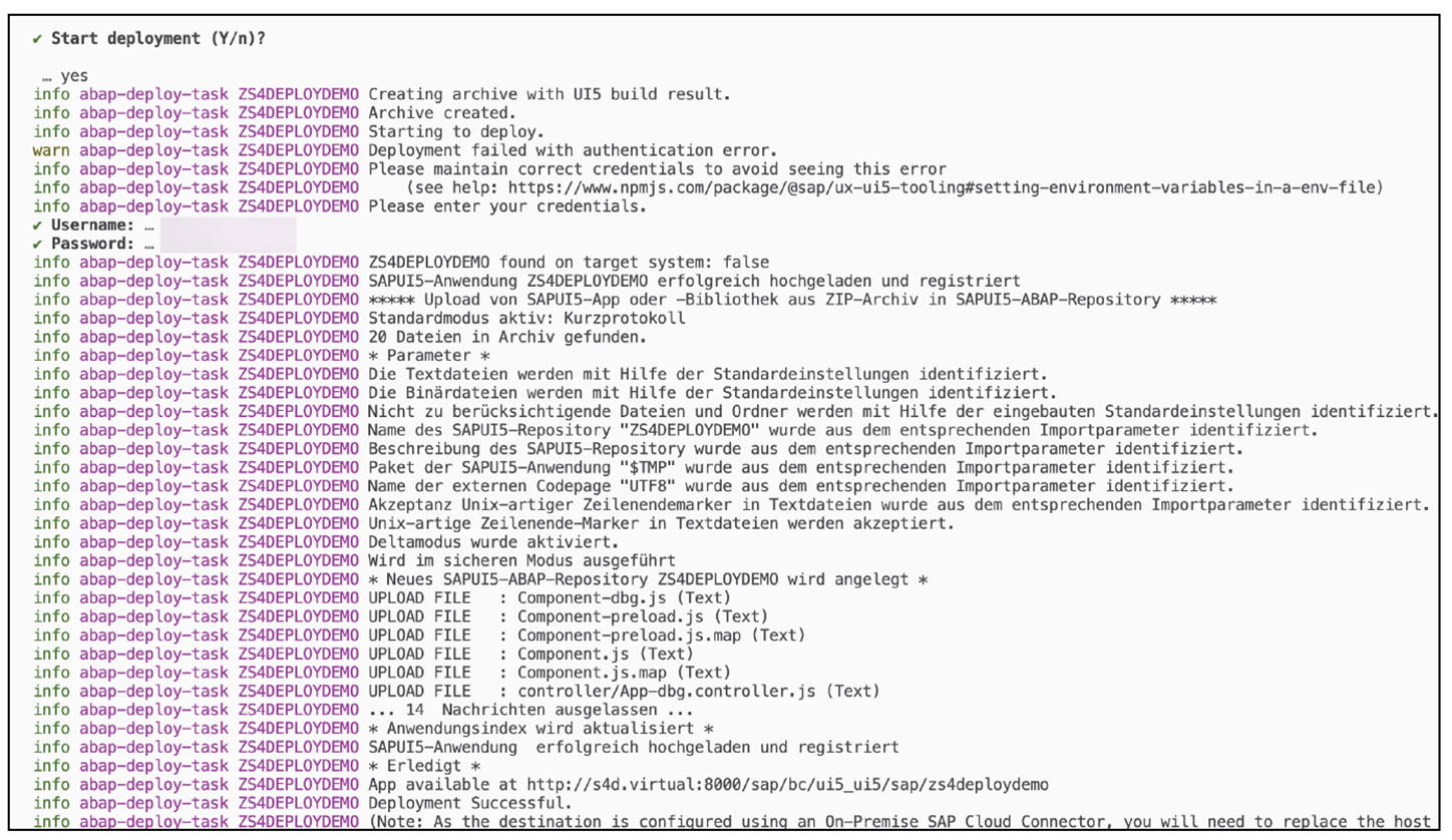 Deployment Success Message