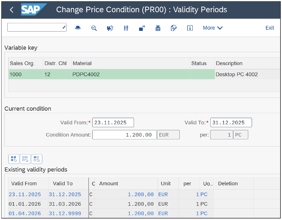 Create with Reference: Validity Period Split