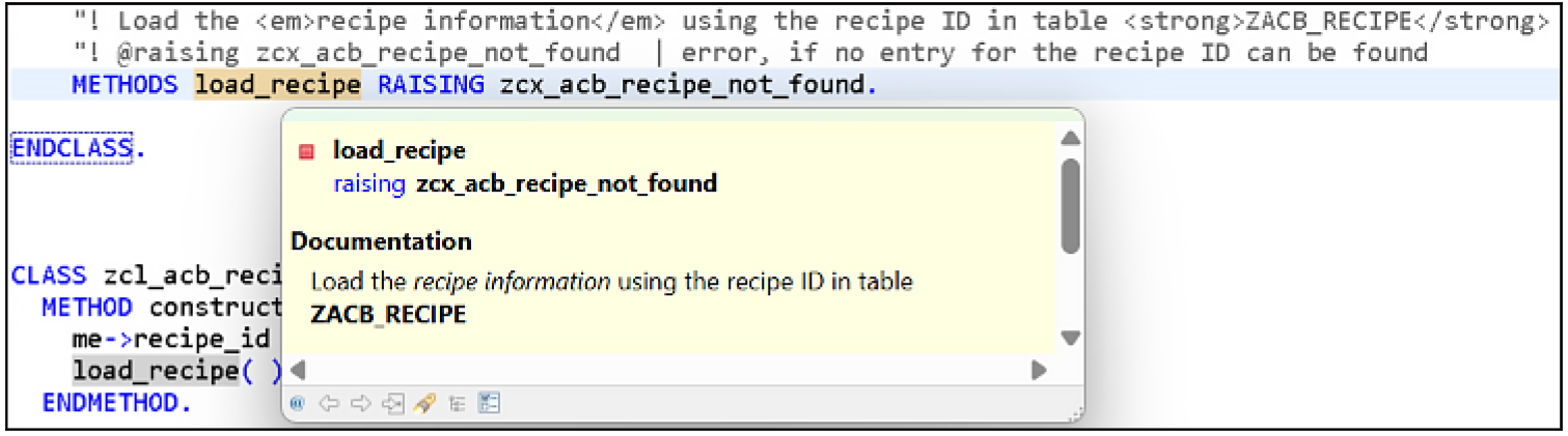 Display of Formatting Options in the ABAP Element Info View