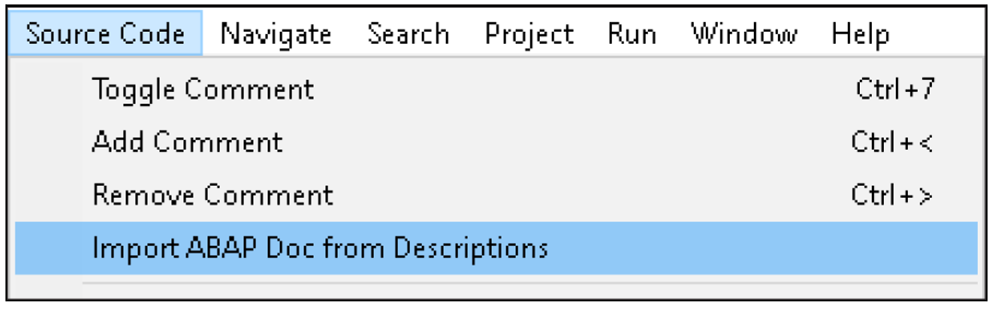 Import of Descriptions to ABAP Doc