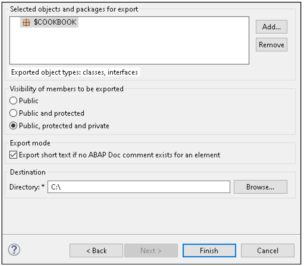 Export Details in the Export Wizard