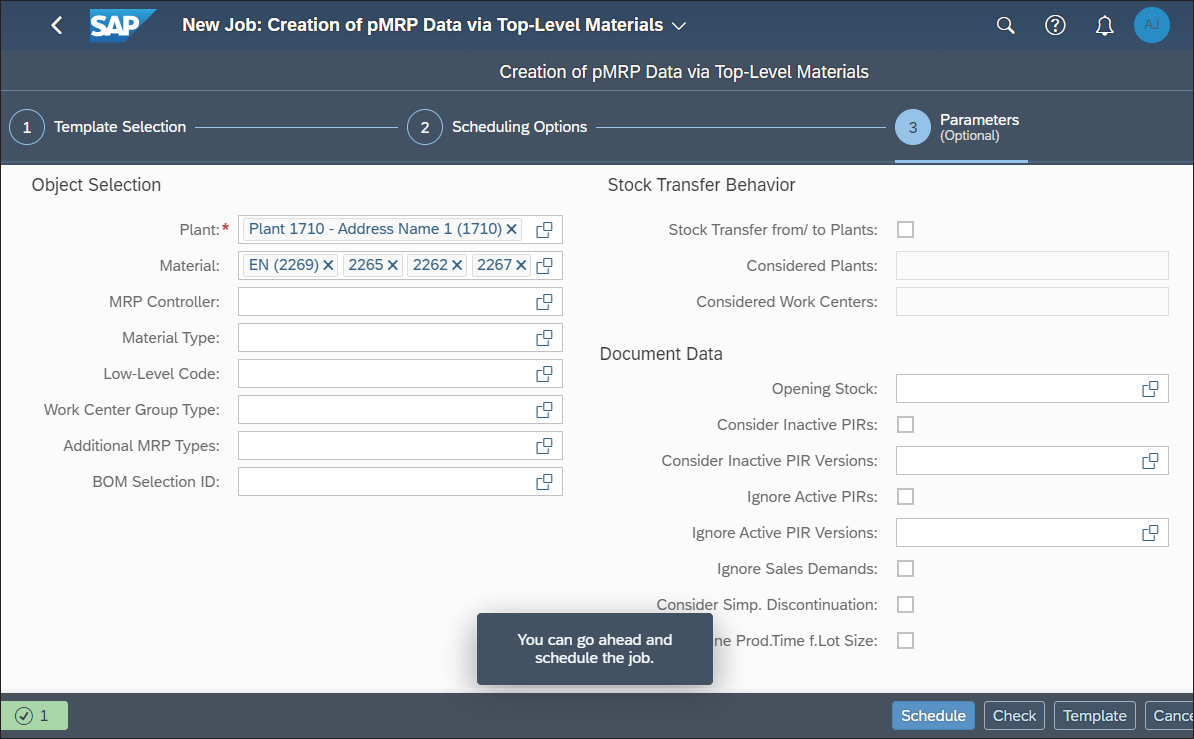 Parameters Selection in pMRP Scheduling, Part 2