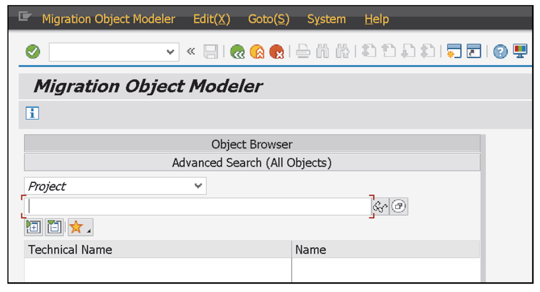 Object Browser Selection in the SAP S/4HANA Migration Object Modeler