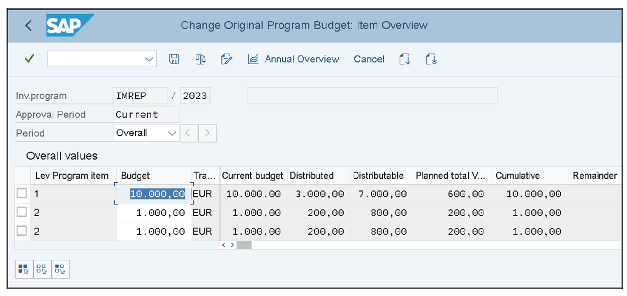 Investment Program Planning