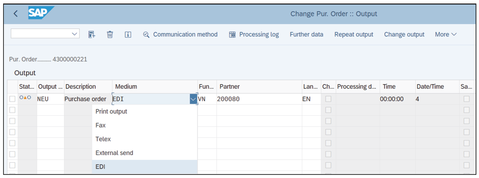 Purchase Order Output Determination