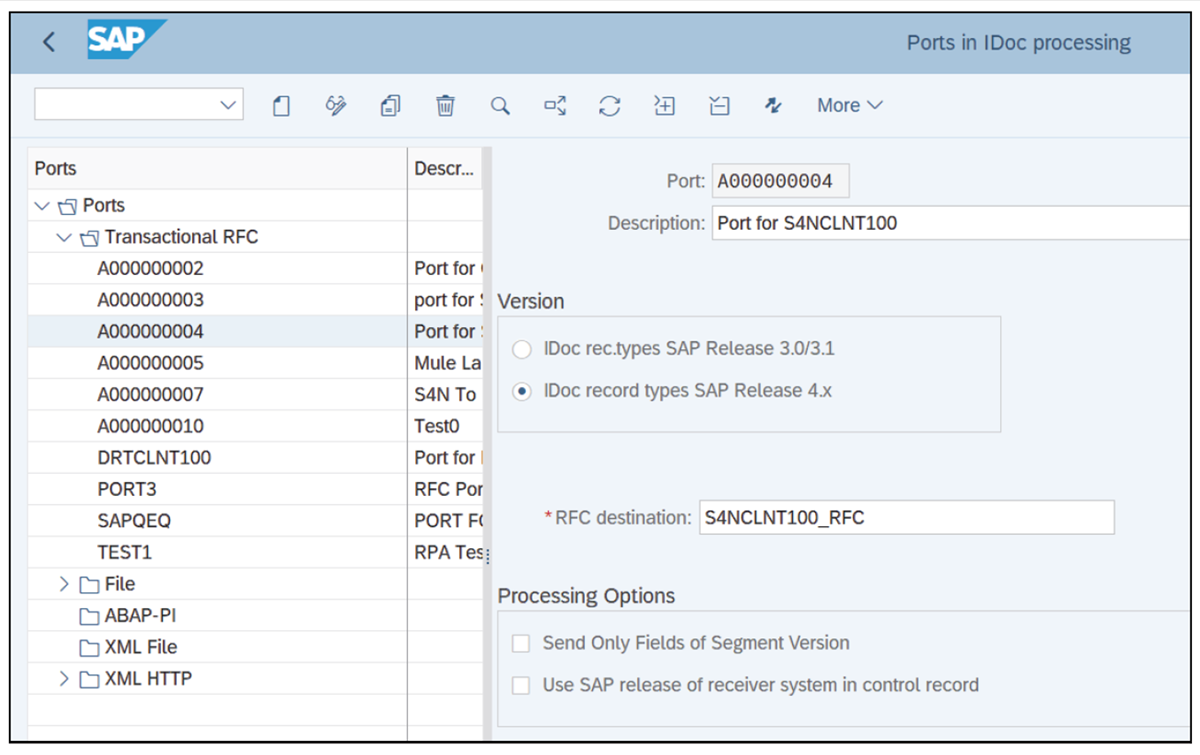 Port in IDoc Processing