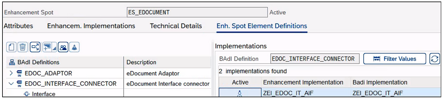 BAdI EDOC_INTERFACE_CONNECTOR para Italia