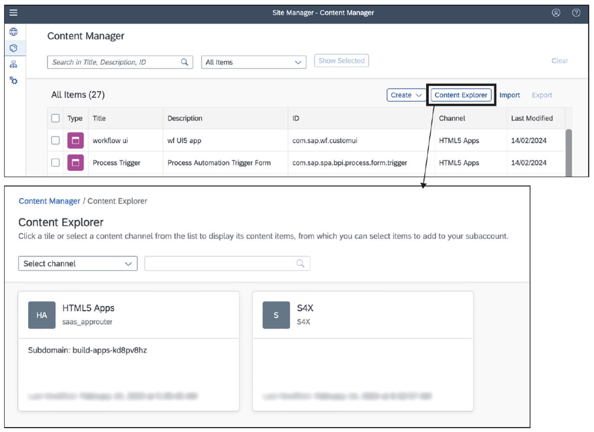 Content Providers in SAP Build Work Zone, Standard Edition
