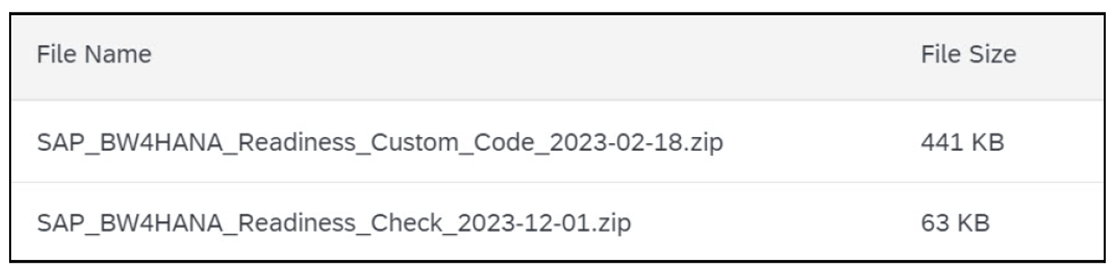 XML Files for SAP BW/4HANA Readiness Check