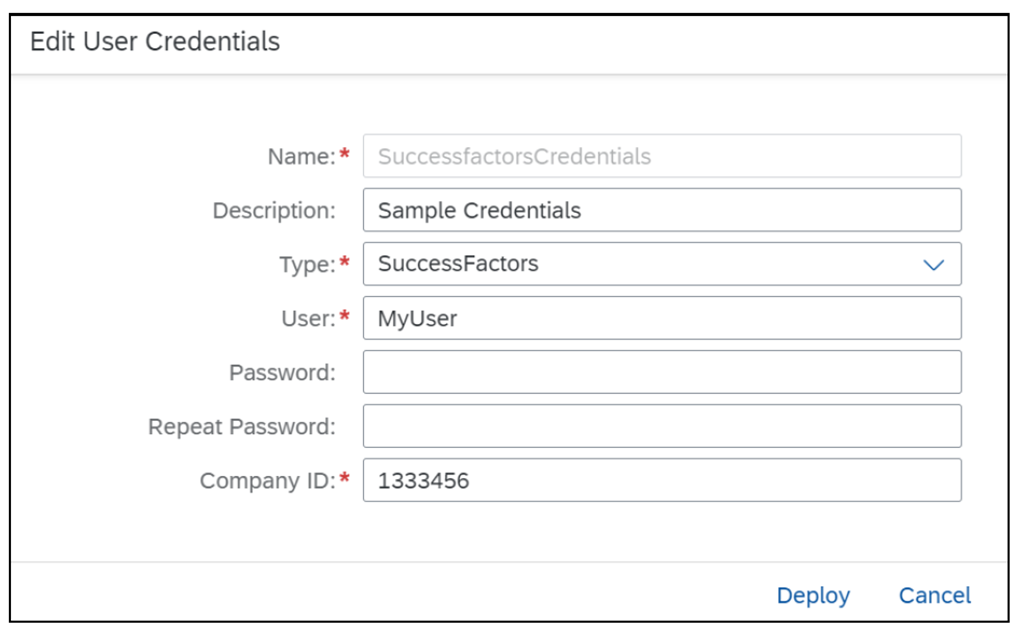 Actualización de material de seguridad de tipo credencial de usuario