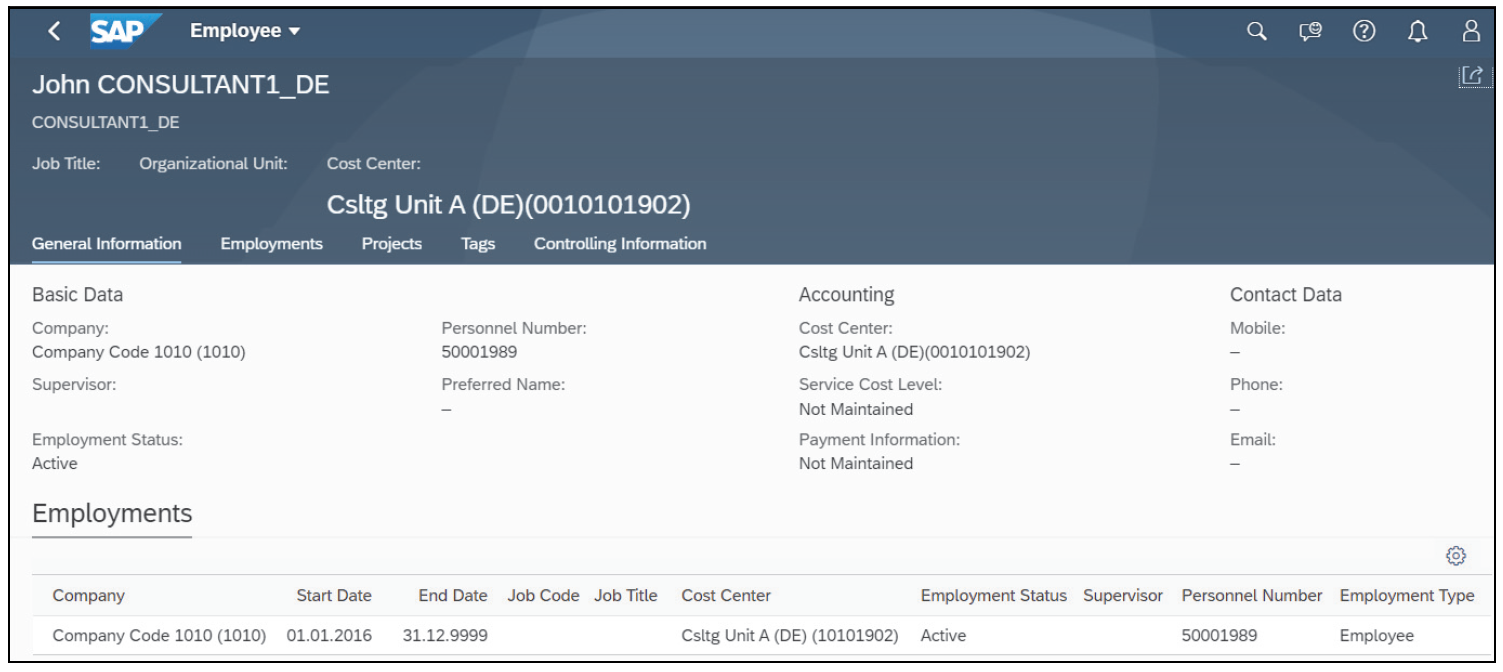 Cost Center Assignment in Employee Master