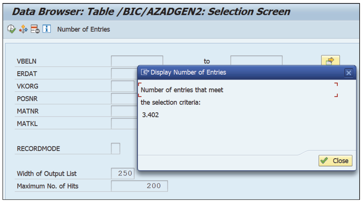 Active Table Contents