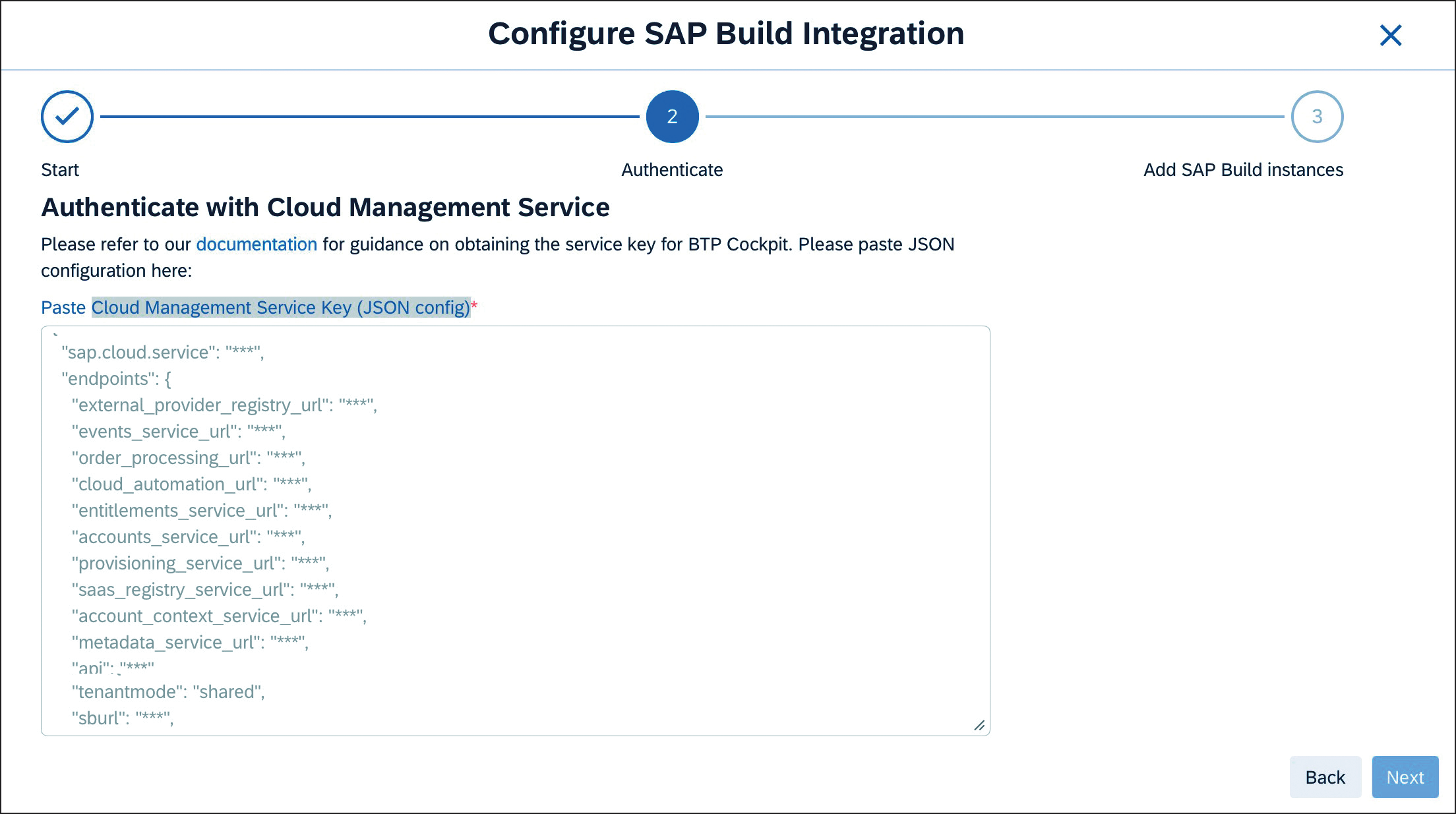 Cloud Management Service Key for SAP BTP Integration