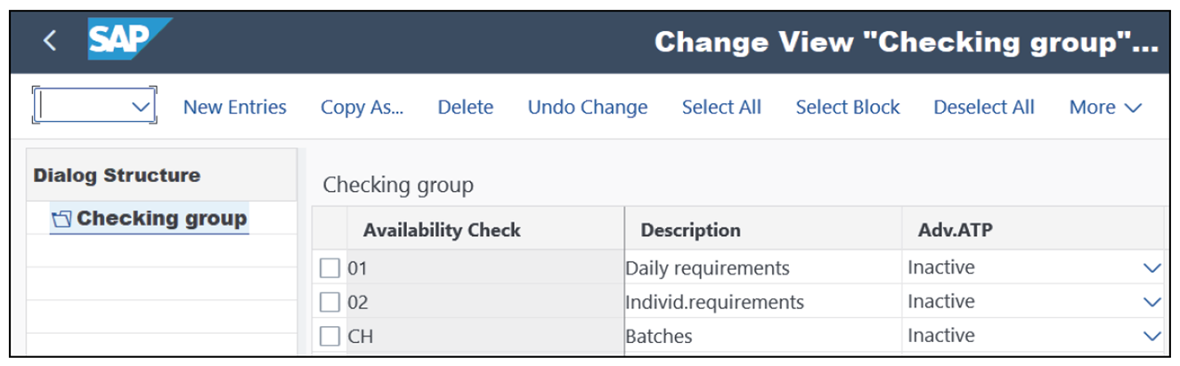 Availability Checking Control